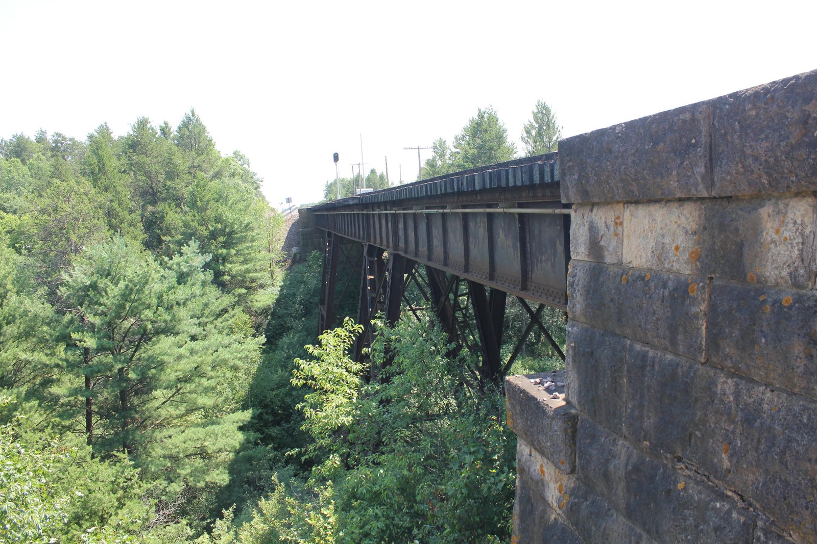 Looking east along north track